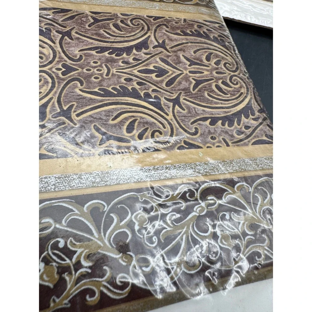Lot of 2 Borders Unlimited Seville Wallpaper Borders Brown Scroll 15 Ft NOS